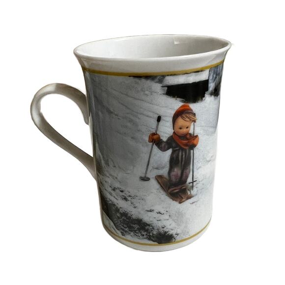 NWOB Danbury Mint M.L. Hummel  January Birthdate Skier Mug Cup - Picture 1 of 4